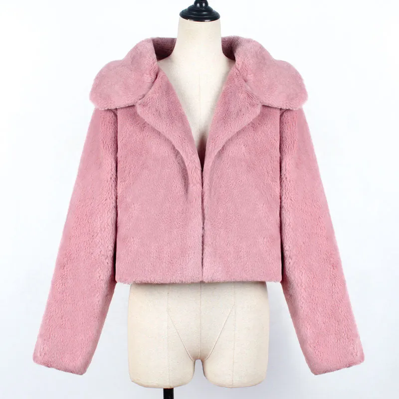 Women's Autumn/Winter Faux Fur Short Thick Coat