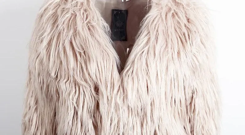 Women's Elegant Warm Long Sleeved Faux Fur Coat