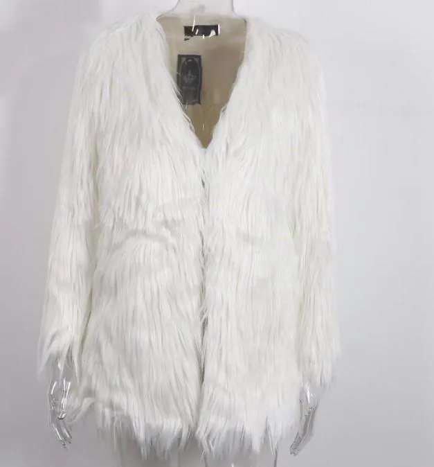 Women's Elegant Warm Long Sleeved Faux Fur Coat