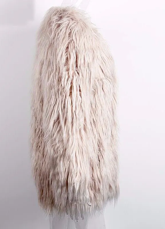 Women's Elegant Warm Long Sleeved Faux Fur Coat