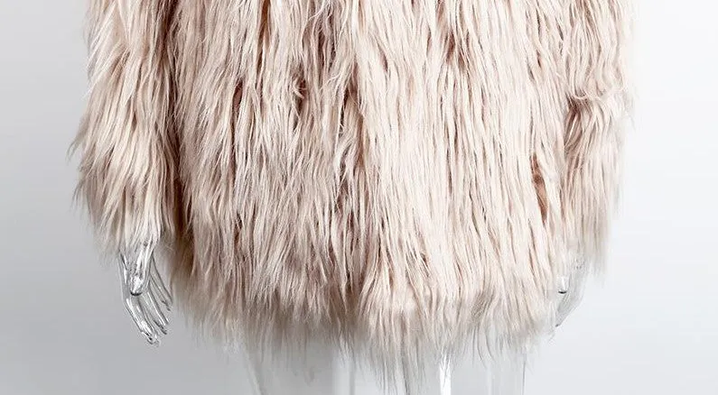 Women's Elegant Warm Long Sleeved Faux Fur Coat