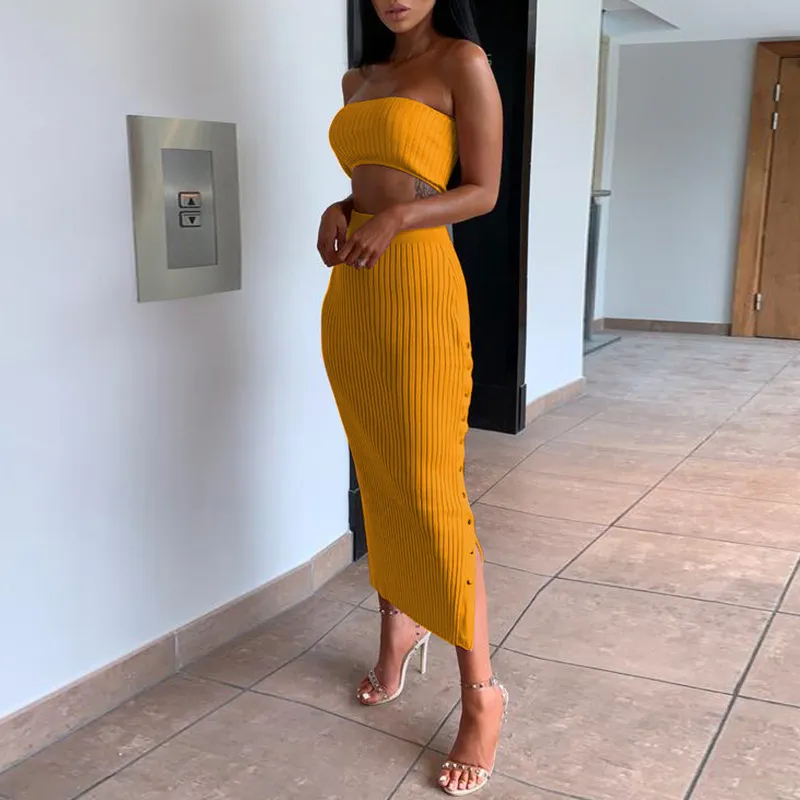 Women's Summer Casual Sheath Off-Shoulder Two-Piece Dress