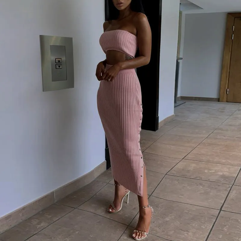 Women's Summer Casual Sheath Off-Shoulder Two-Piece Dress