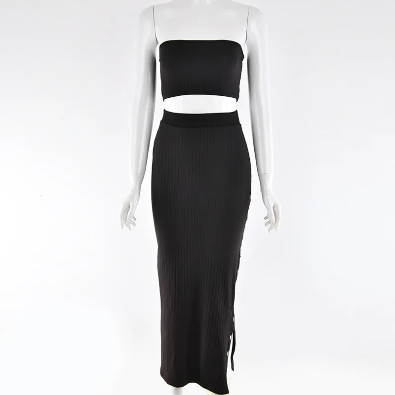 Women's Summer Casual Sheath Off-Shoulder Two-Piece Dress