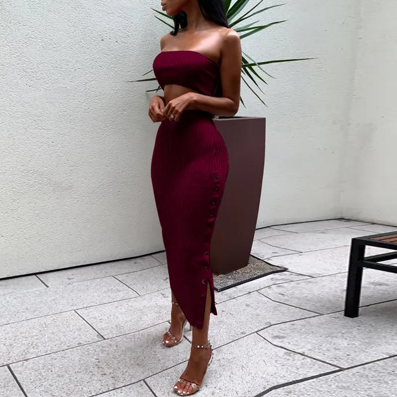 Women's Summer Casual Sheath Off-Shoulder Two-Piece Dress