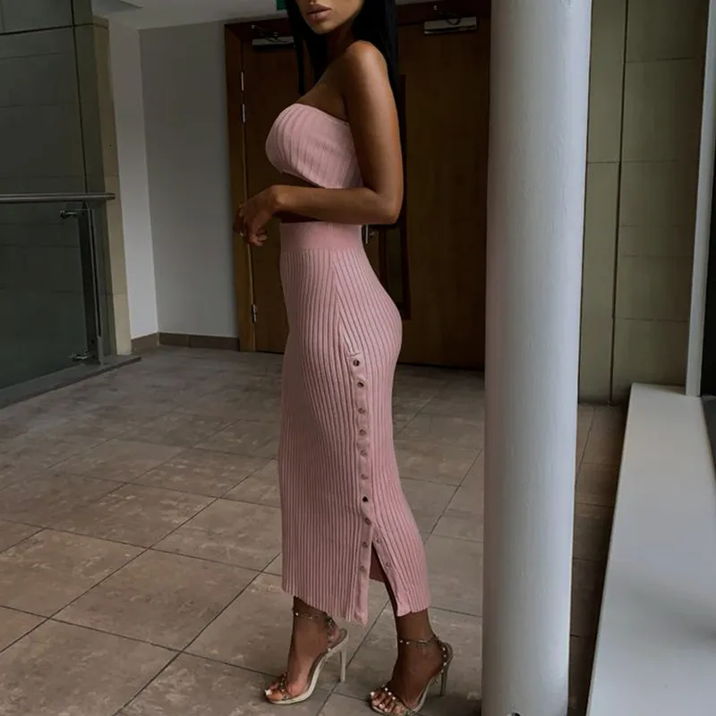 Women's Summer Casual Sheath Off-Shoulder Two-Piece Dress