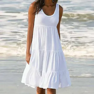 Women's Summer Casual Sleeveless Loose Beach Dress