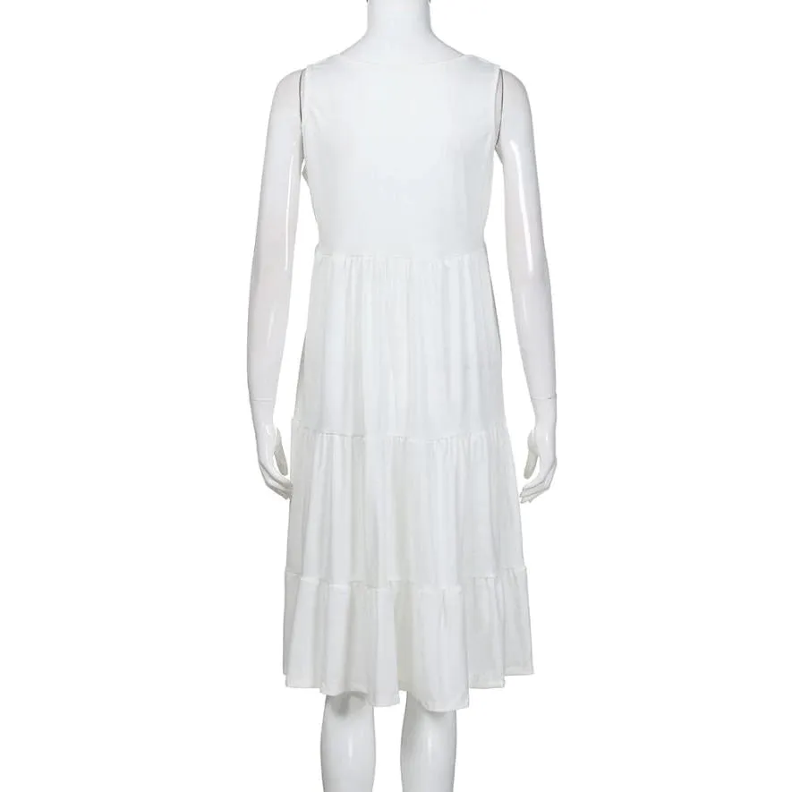 Women's Summer Casual Sleeveless Loose Beach Dress