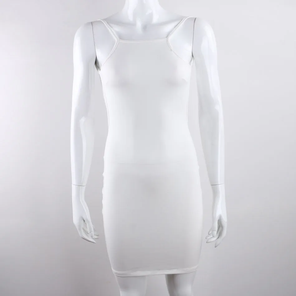 Women's Summer Cotton Spaghetti Strap Backless Beach Mini Dress