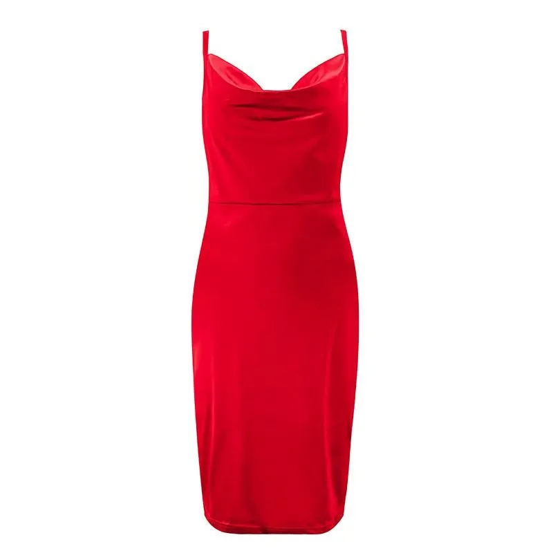 Women's Summer Midi Asymmetrical Sheath Dress