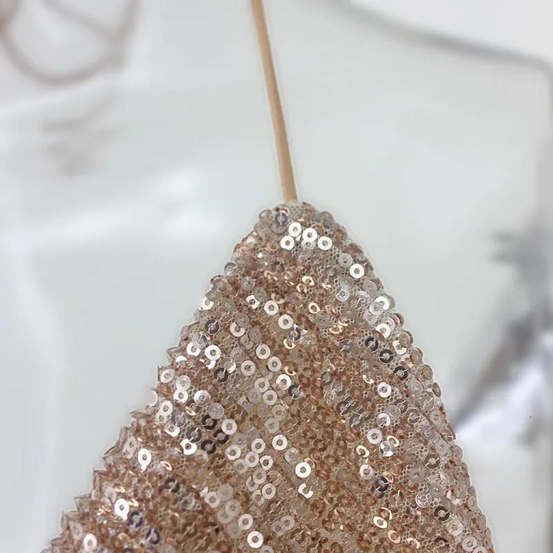 Women's Summer Sequin A-Line Sheath V-Neck Dress