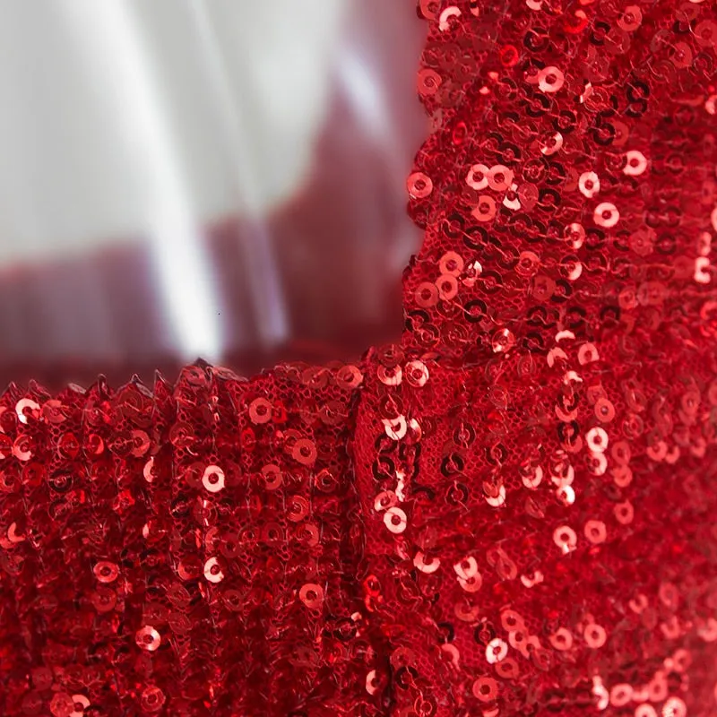 Women's Summer Sequin A-Line Sheath V-Neck Dress