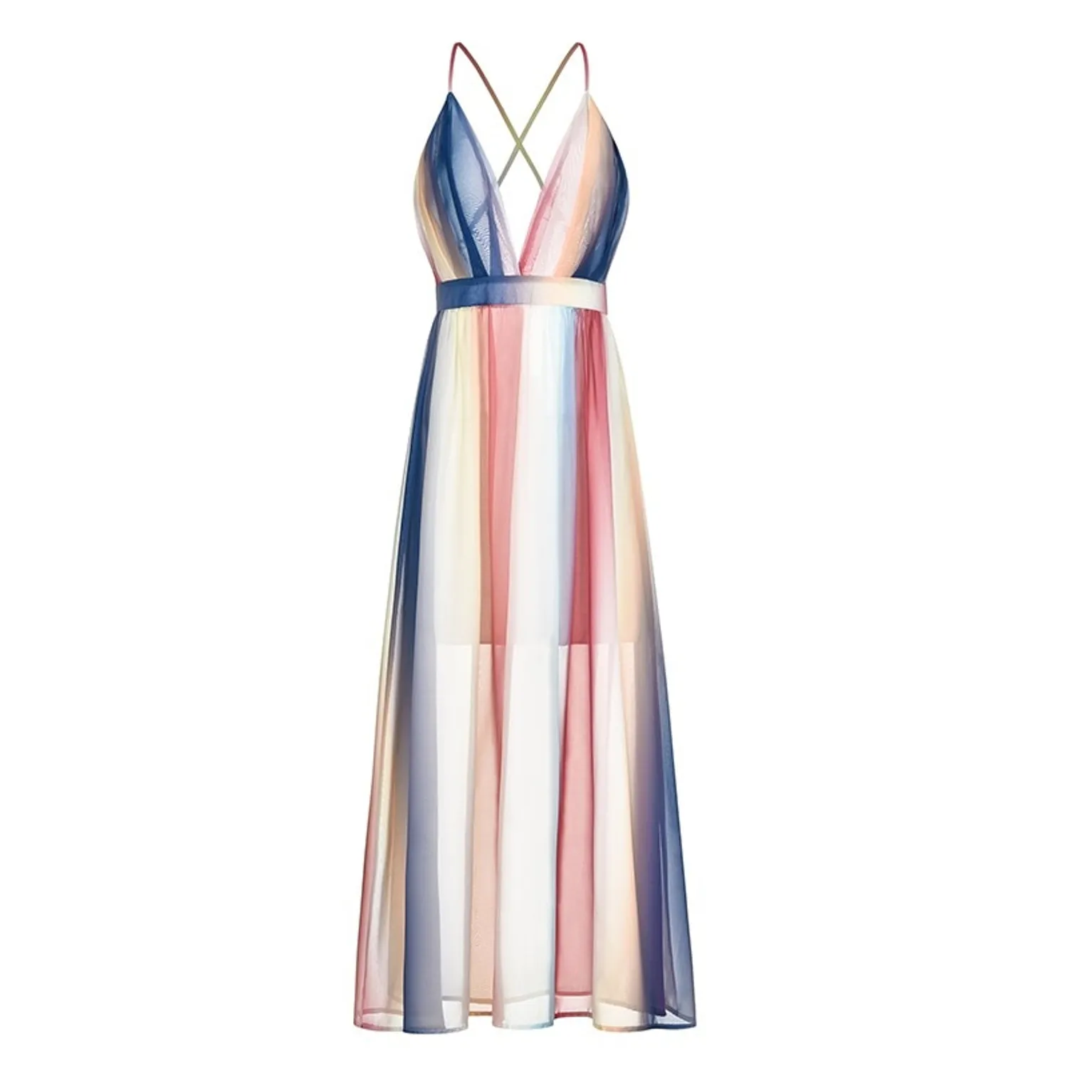 Women's Summer V-Neck Chiffon Maxi Dress