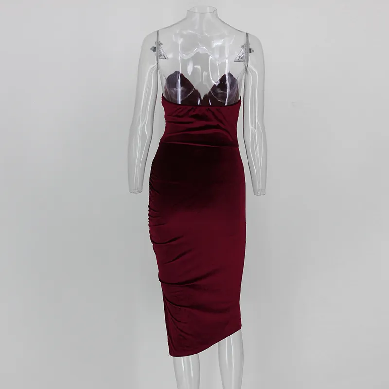Women's Summer Velvet V-Neck Off-Shoulder Sheath Dress
