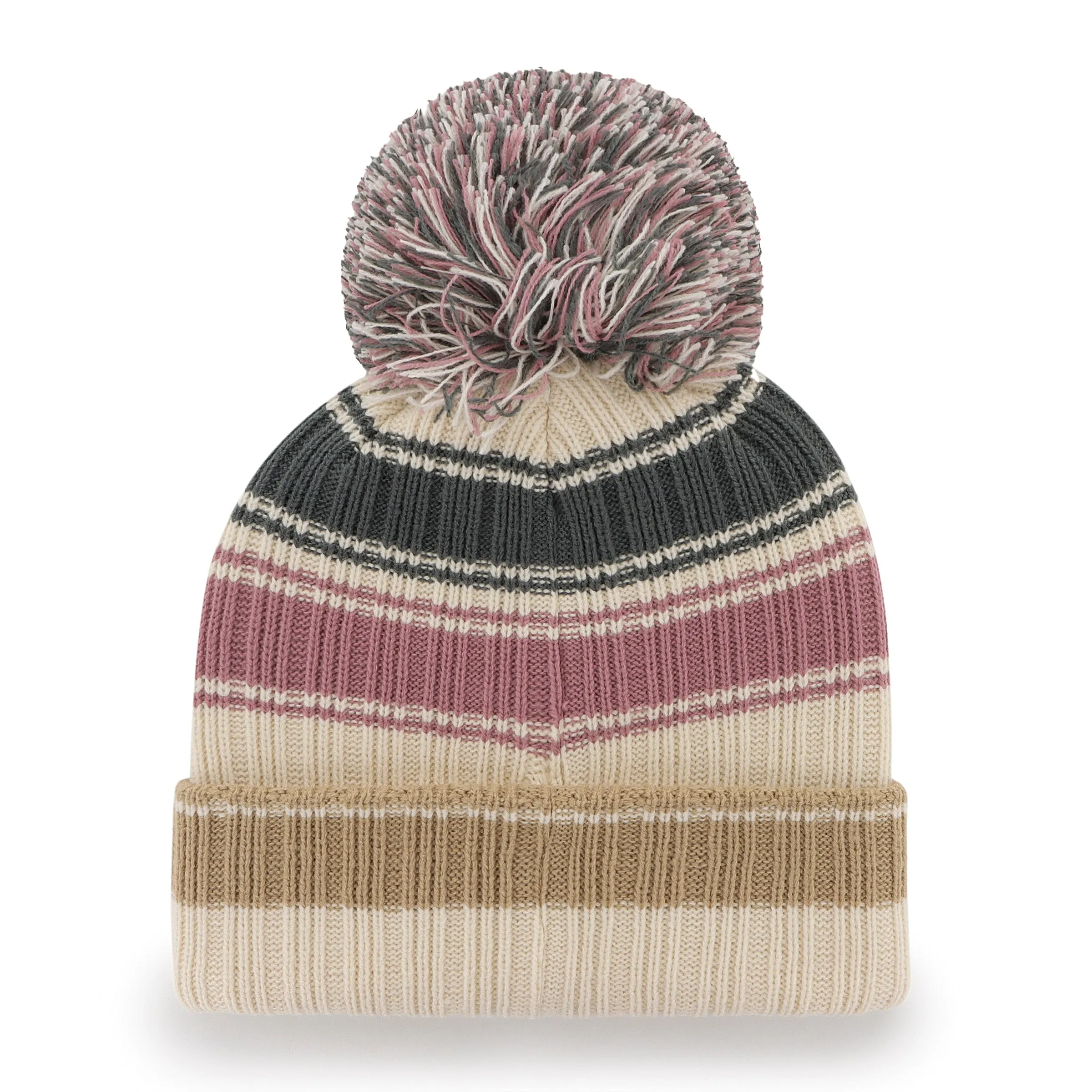 Women's Toronto Raptors '47 Brand Cream Daphne Cuffed Knit Beanie with Pom