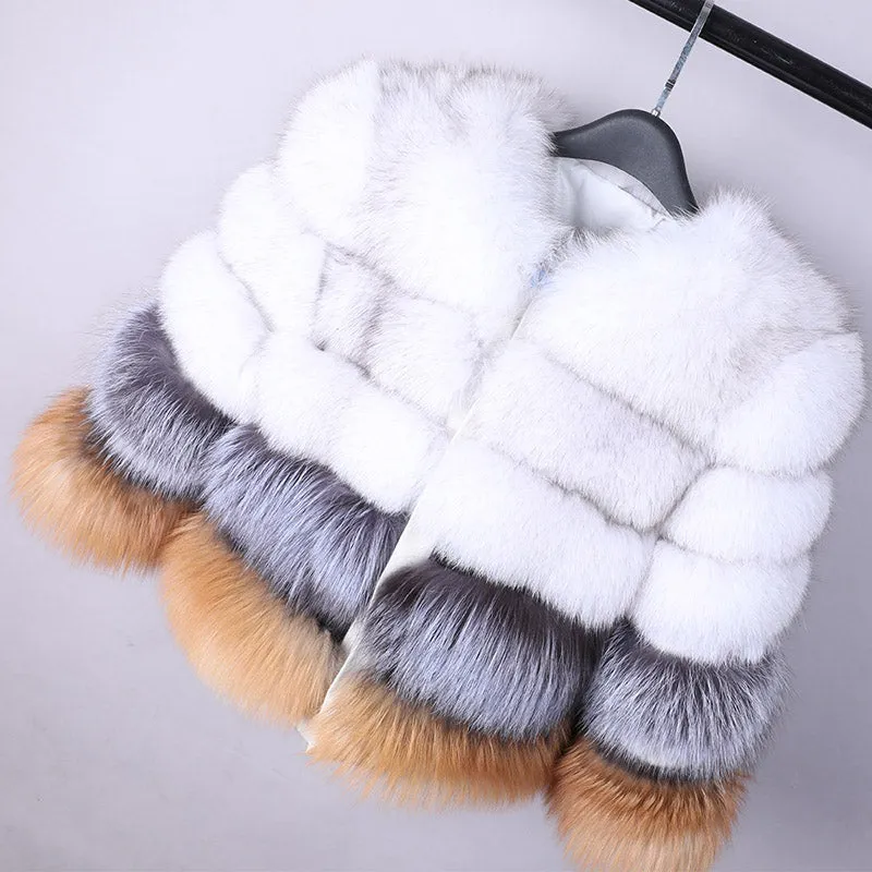 Women's Winter Casual Slim O-Neck Coat With Fox Fur