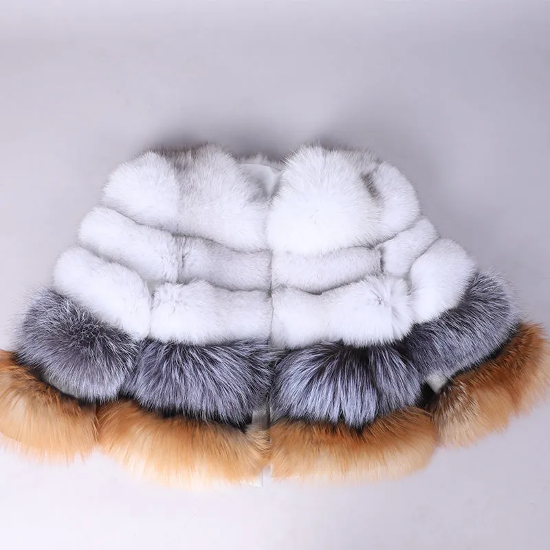Women's Winter Casual Slim O-Neck Coat With Fox Fur