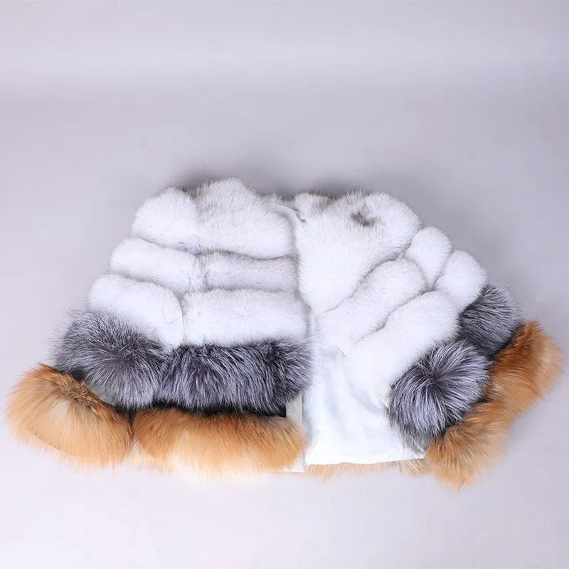 Women's Winter Casual Slim O-Neck Coat With Fox Fur