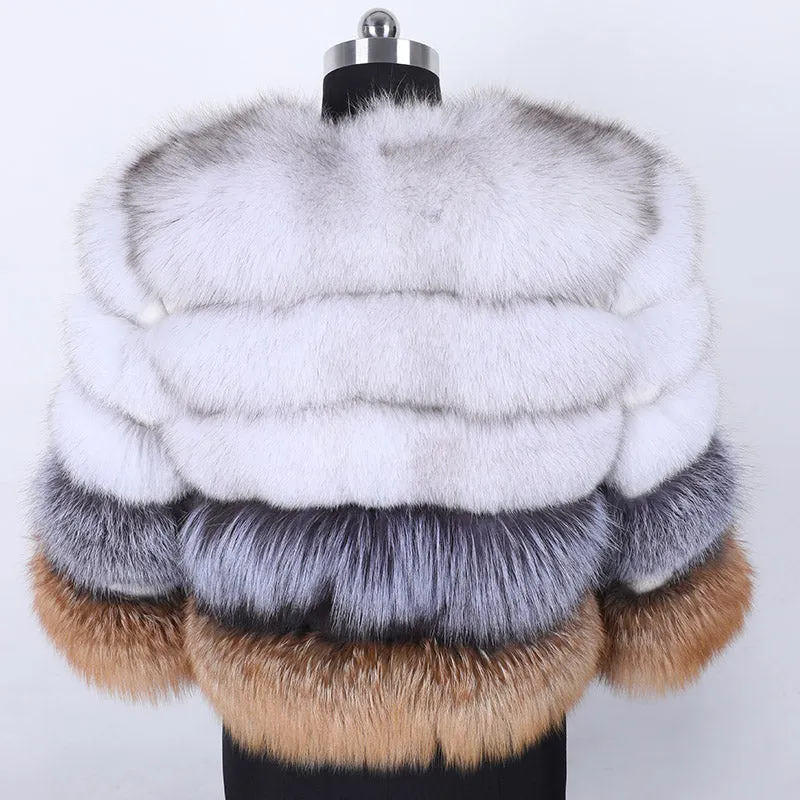 Women's Winter Casual Slim O-Neck Coat With Fox Fur