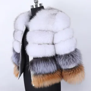 Women's Winter Casual Slim O-Neck Coat With Fox Fur
