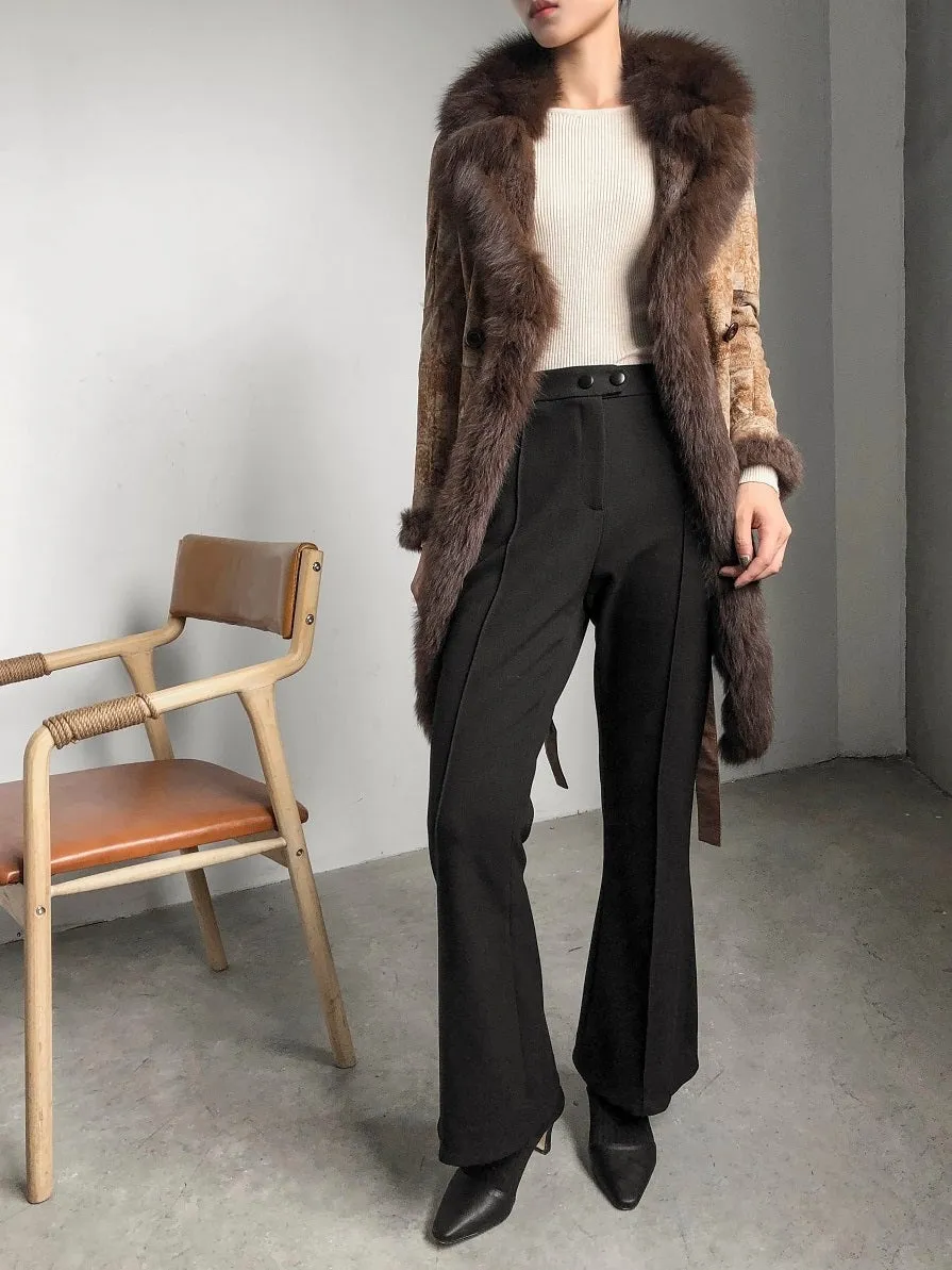 Women's Winter Casual Warm Slim Warm Coat With Rabbit Fur