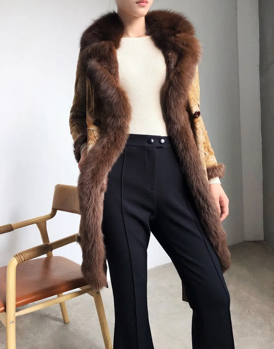 Women's Winter Casual Warm Slim Warm Coat With Rabbit Fur