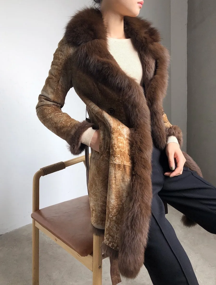 Women's Winter Casual Warm Slim Warm Coat With Rabbit Fur