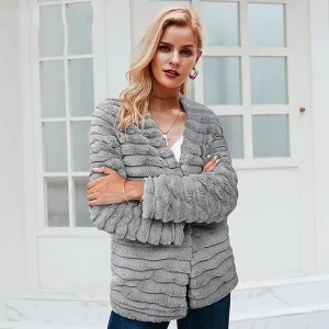 Women's Winter Faux Fur V-Neck Coat