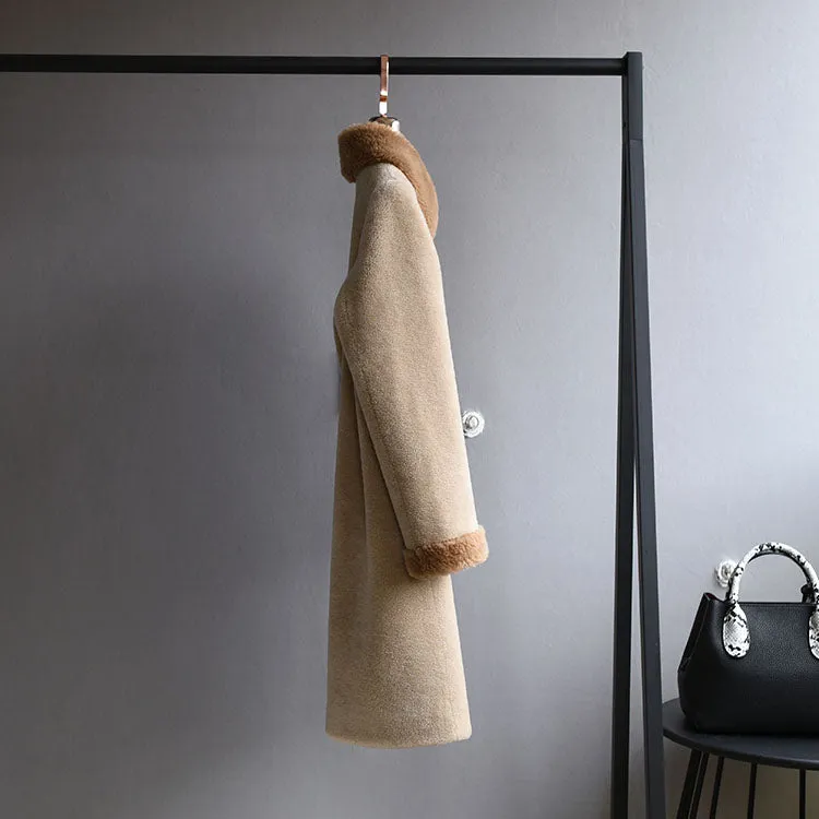 Women's Winter Long Wool Coat With Pockets