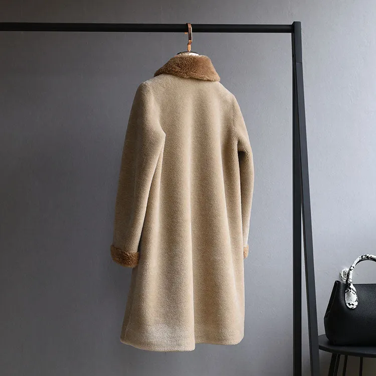 Women's Winter Long Wool Coat With Pockets