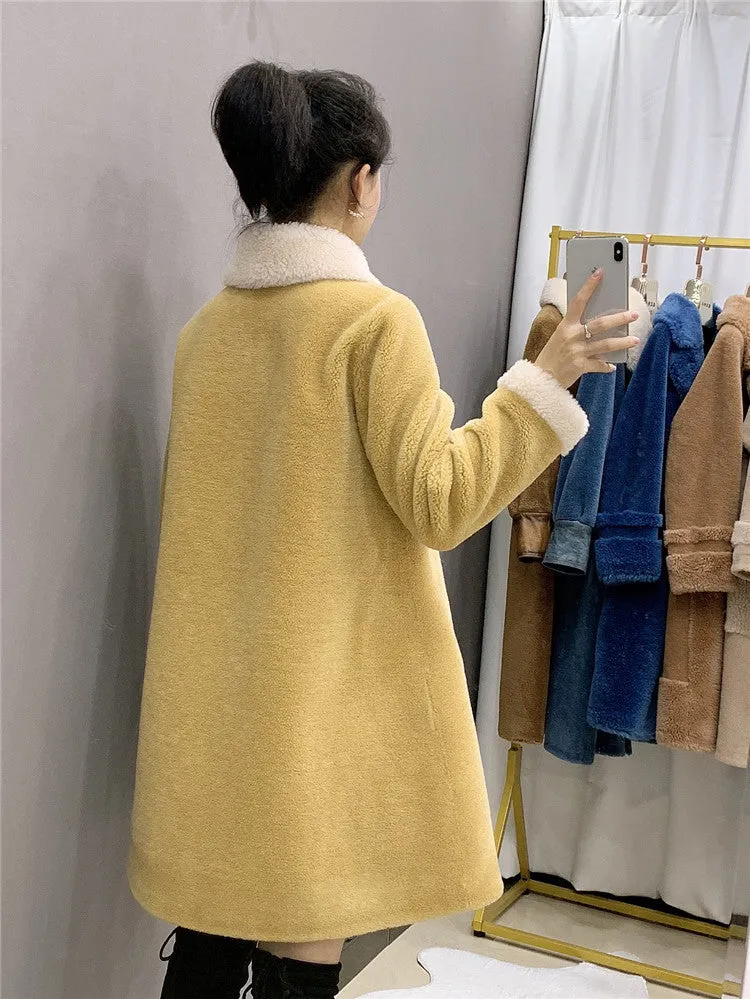 Women's Winter Long Wool Coat With Pockets