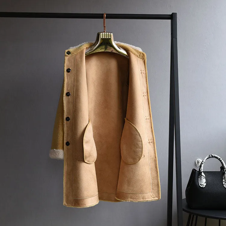 Women's Winter Long Wool Coat With Pockets