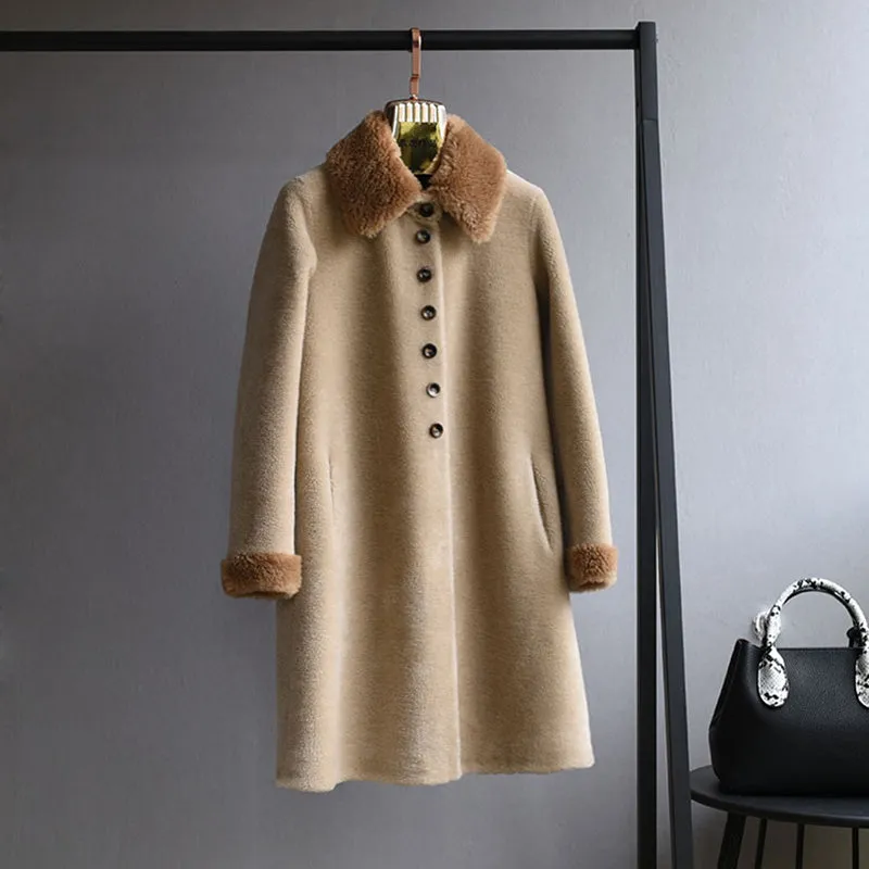 Women's Winter Long Wool Coat With Pockets