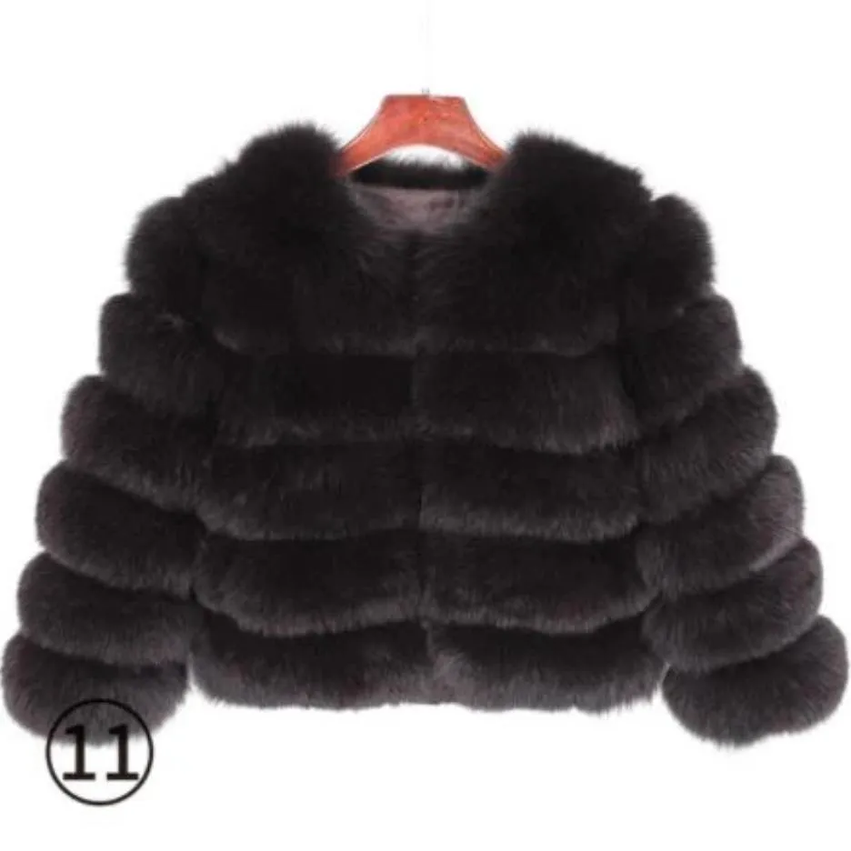 Women's Winter O-Neck Short Coat With Fox Fur