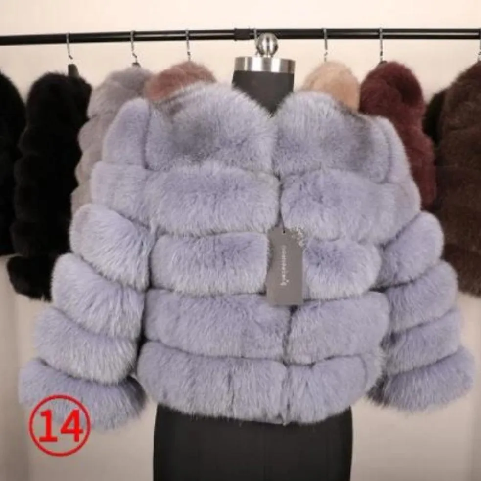 Women's Winter O-Neck Short Coat With Fox Fur