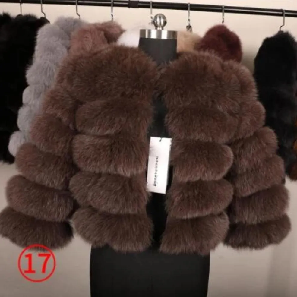 Women's Winter O-Neck Short Coat With Fox Fur