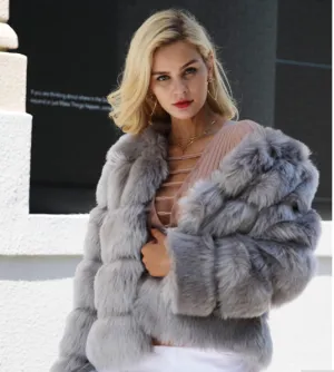 Women's Winter Vintage Fluffy Faux Fur Coat