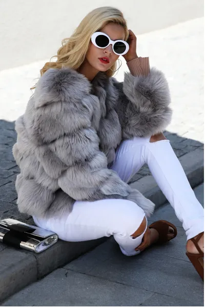 Women's Winter Vintage Fluffy Faux Fur Coat