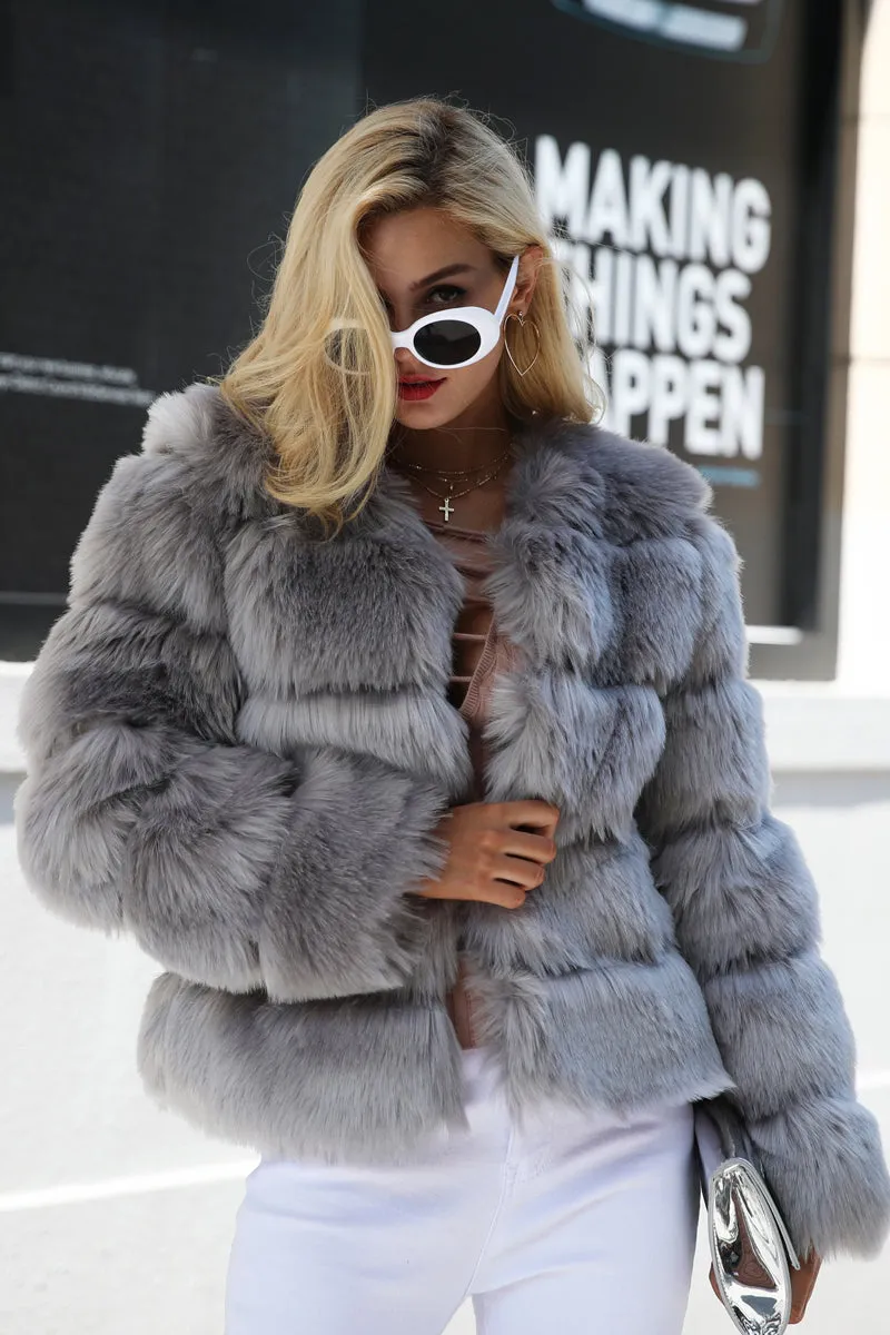 Women's Winter Vintage Fluffy Faux Fur Coat