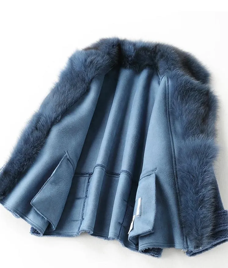 Women's Winter Warm Real Fur Short Coat With Zipper