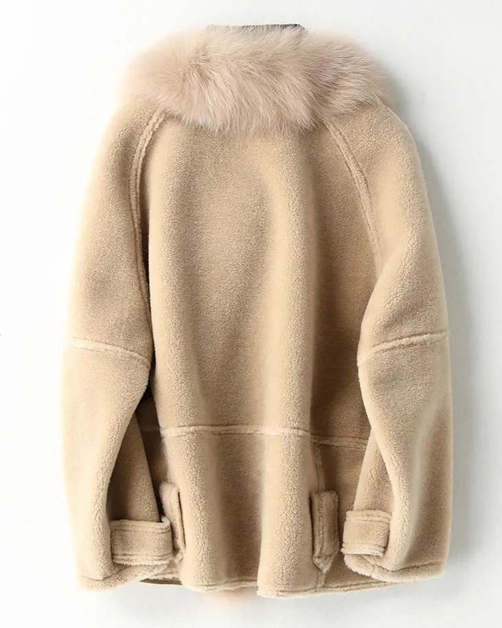 Women's Winter Warm Real Fur Short Coat With Zipper