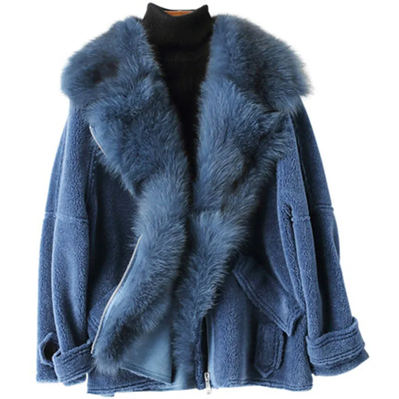 Women's Winter Warm Real Fur Short Coat With Zipper