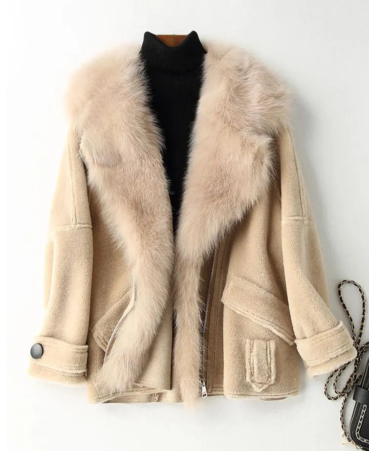 Women's Winter Warm Real Fur Short Coat With Zipper