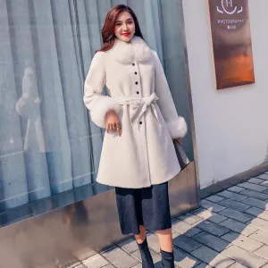 Women's Winter Wool Thick Slim Long Coat