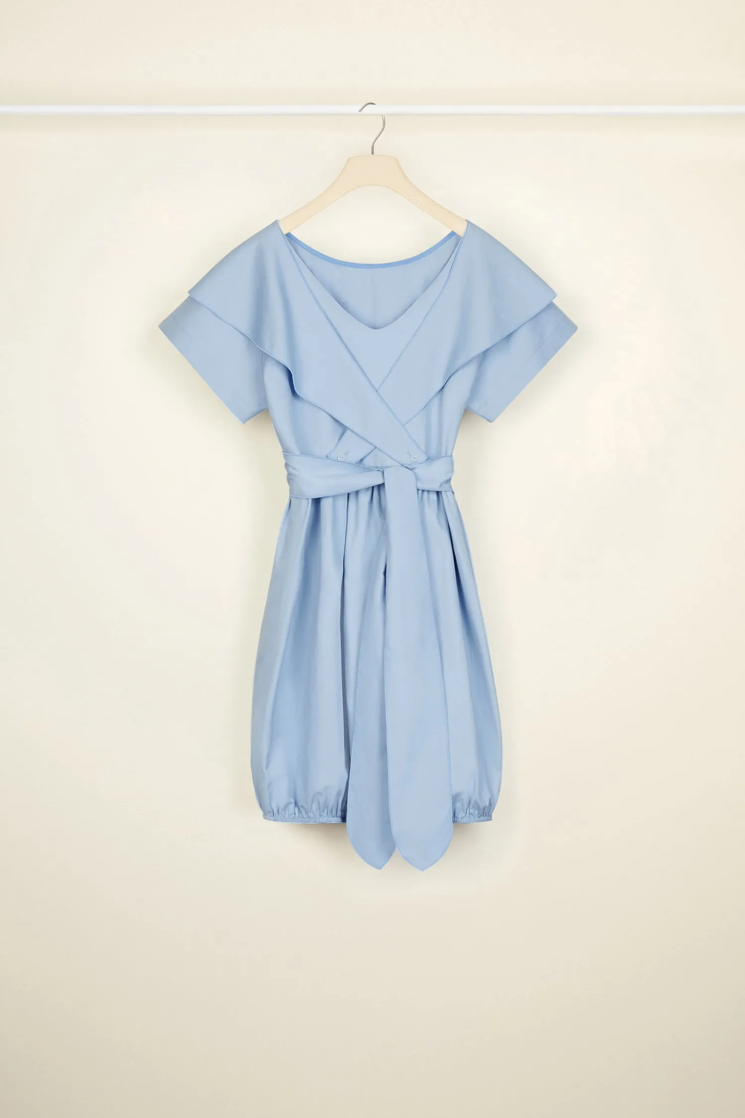 Wrap back cotton bubble dress