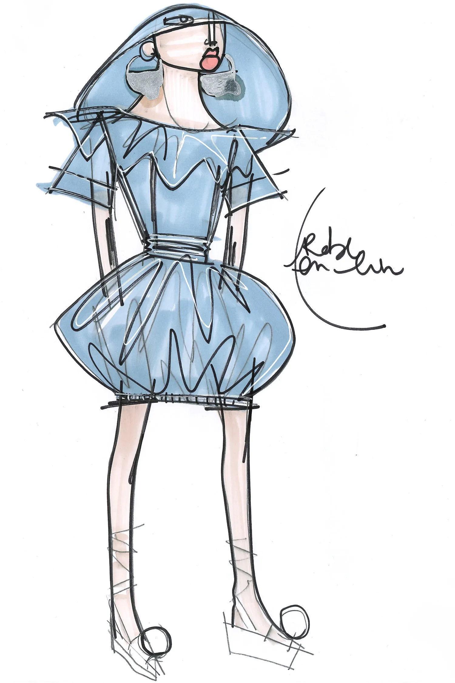 Wrap back cotton bubble dress
