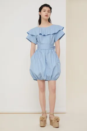 Wrap back cotton bubble dress