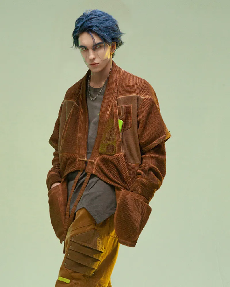 XIPHEVIL Cyberpunk Outfits Matrix Survivor Ninja Kimono Jacket