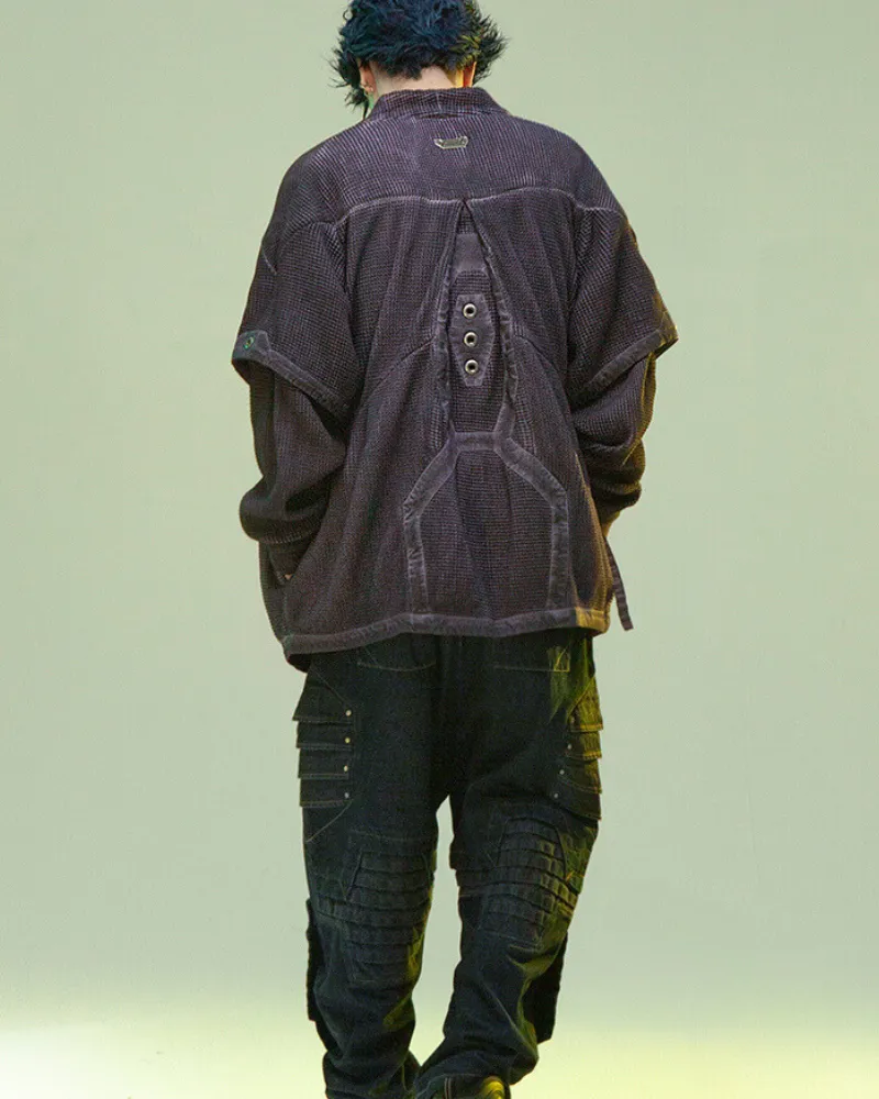 XIPHEVIL Cyberpunk Outfits Matrix Survivor Ninja Kimono Jacket